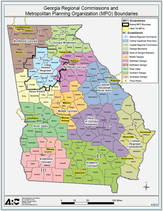 Georgia Regional Commissions Map